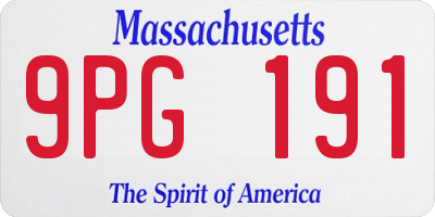 MA license plate 9PG191
