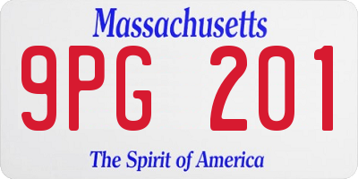 MA license plate 9PG201