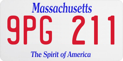 MA license plate 9PG211
