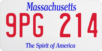 MA license plate 9PG214