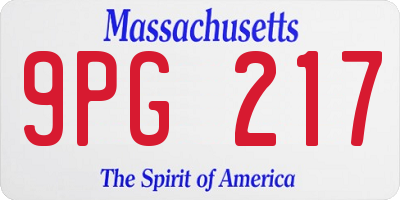 MA license plate 9PG217