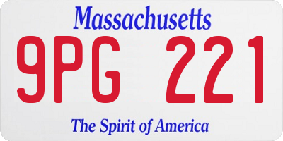 MA license plate 9PG221