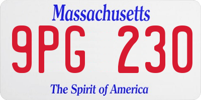 MA license plate 9PG230