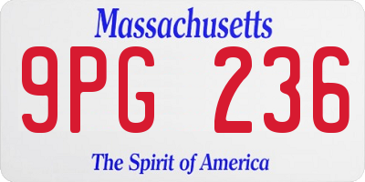 MA license plate 9PG236