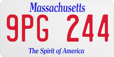 MA license plate 9PG244