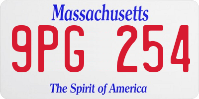 MA license plate 9PG254