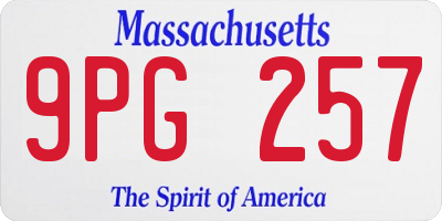 MA license plate 9PG257