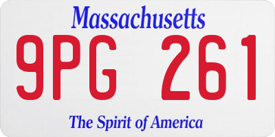 MA license plate 9PG261