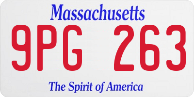 MA license plate 9PG263