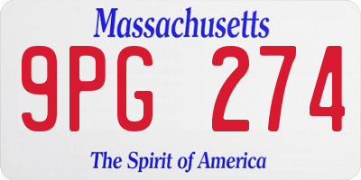 MA license plate 9PG274