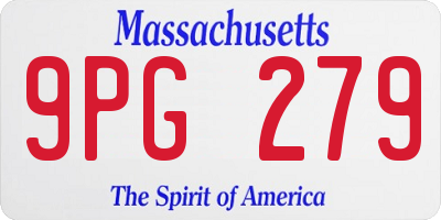 MA license plate 9PG279