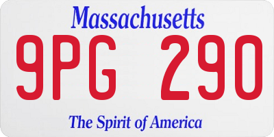 MA license plate 9PG290