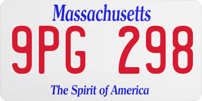 MA license plate 9PG298