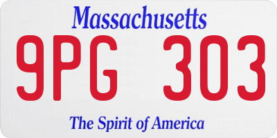 MA license plate 9PG303