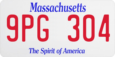MA license plate 9PG304