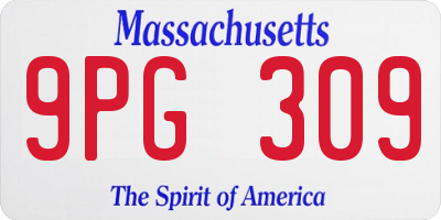MA license plate 9PG309