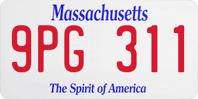 MA license plate 9PG311