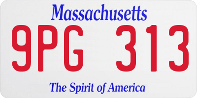 MA license plate 9PG313