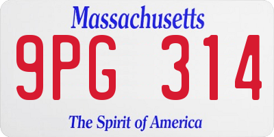 MA license plate 9PG314