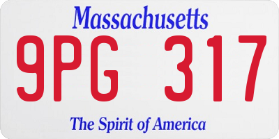 MA license plate 9PG317
