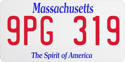MA license plate 9PG319