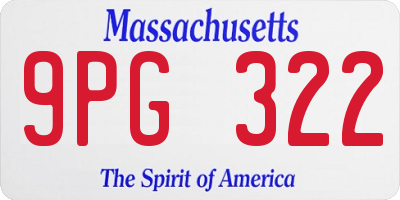 MA license plate 9PG322