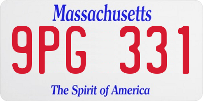 MA license plate 9PG331
