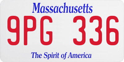 MA license plate 9PG336
