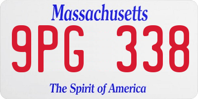 MA license plate 9PG338