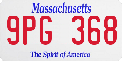 MA license plate 9PG368
