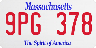 MA license plate 9PG378