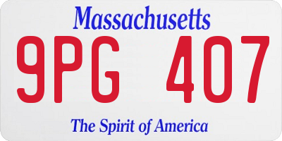 MA license plate 9PG407