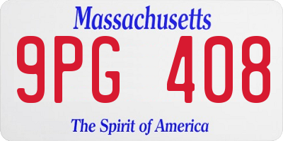 MA license plate 9PG408