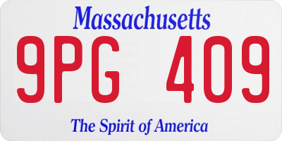 MA license plate 9PG409