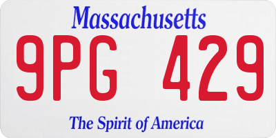 MA license plate 9PG429