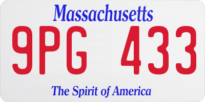 MA license plate 9PG433