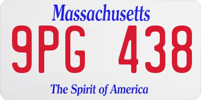 MA license plate 9PG438