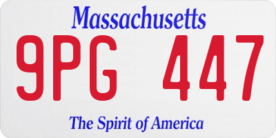 MA license plate 9PG447