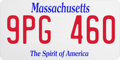 MA license plate 9PG460
