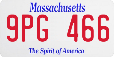 MA license plate 9PG466