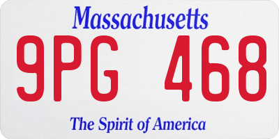 MA license plate 9PG468