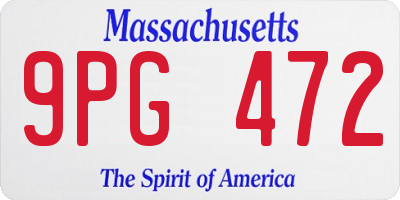 MA license plate 9PG472