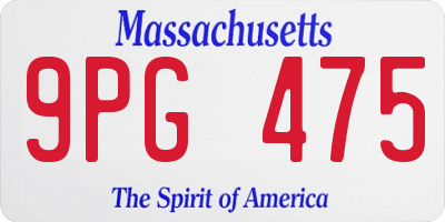 MA license plate 9PG475