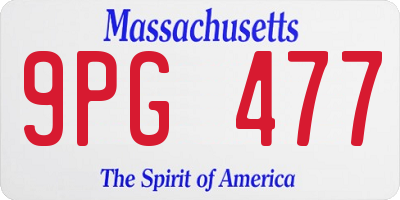 MA license plate 9PG477