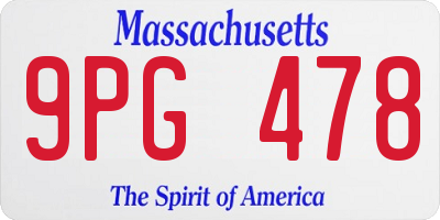 MA license plate 9PG478