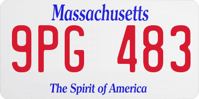 MA license plate 9PG483