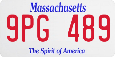 MA license plate 9PG489