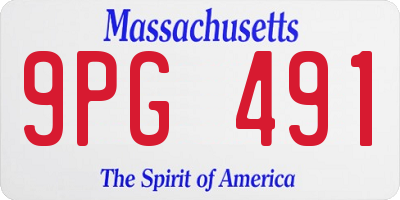 MA license plate 9PG491
