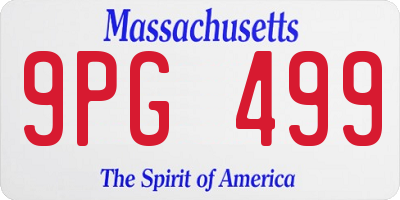 MA license plate 9PG499