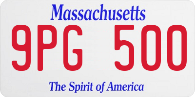 MA license plate 9PG500